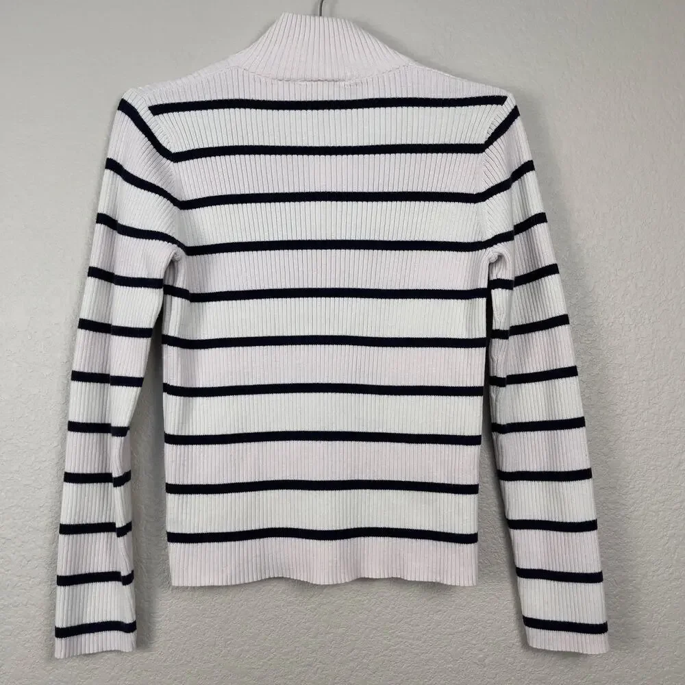 Polo Jeans Co Ralph Lauren Striped Sweater White Navy Pink Large Vintage Y2K‎